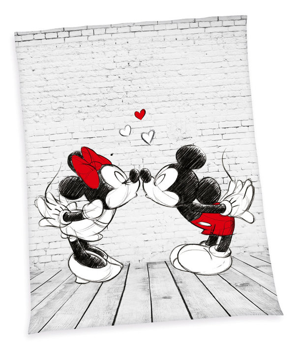 Disneys Mickey & Minnie Flauschdecke Kuscheldecke 150x200cm