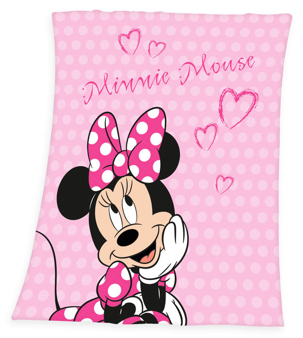 Disney`s Minnie Mouse Fleecedecke Kuscheldecke 130x160cm