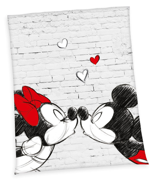Disneys Mickey & Minnie Flauschdecke Kuscheldecke 150 x 200cm