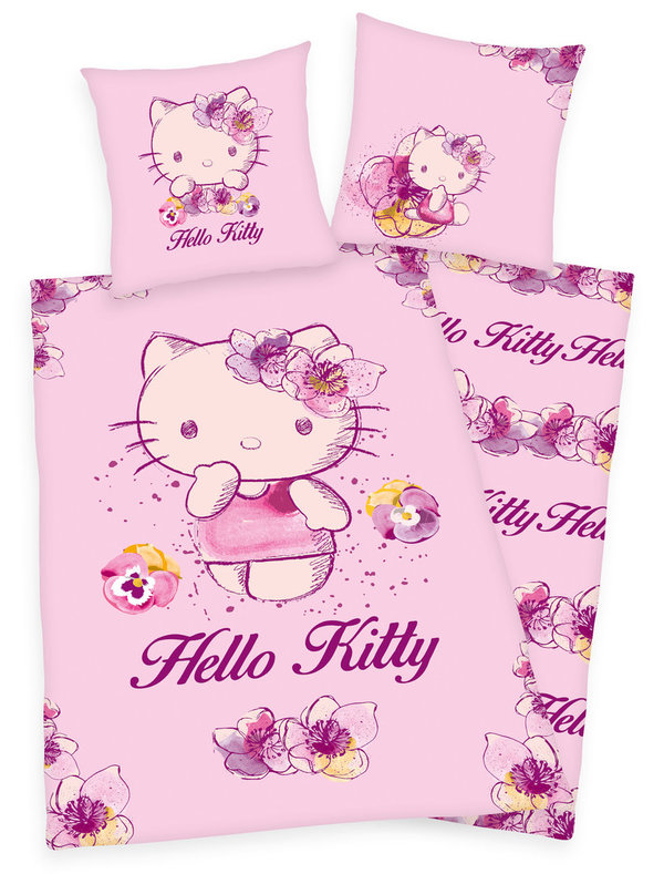 Hello Kitty Bettwäsche 80x80 + 135x200 cm